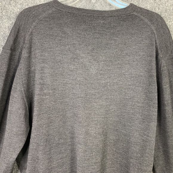 Marco Fiori Merino Wool V-Neck Sweater Men XL Charcoal Gray Made In Italy - Picture 7 of 10